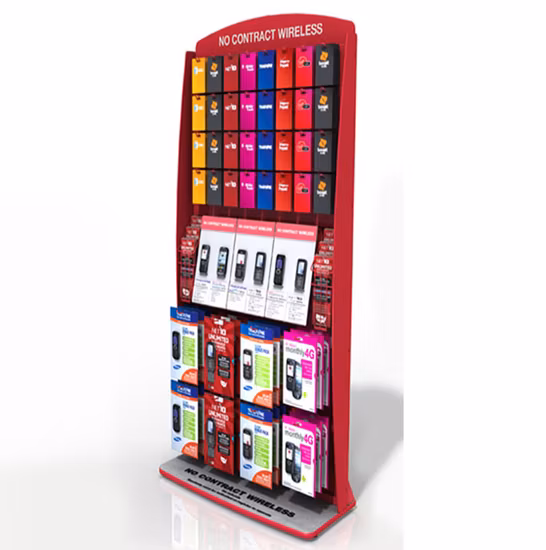 Accessori USB per telefoni cellulari, display con gancio in carta ondulata personalizzato